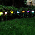 6-Pieces: Solar Garden Tulip Flower Lights