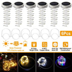 6-Pieces: Solar Powered Mason Jar Lid Lights 20 LEDs