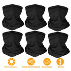 6-Pieces: Summer Neck Gaiter UV Sunscreen Protection Face Mask