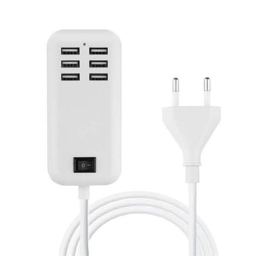 6-Ports USB-Powered Devices Wall Charger Power Adapter