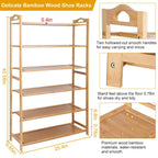 6 Tier Bamboo Shoe Rack Organizer