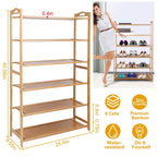 6 Tier Bamboo Shoe Rack Organizer