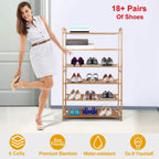 6 Tier Bamboo Shoe Rack Organizer