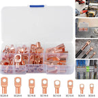 60-Piece: Battery Bare Copper Ring Lug Terminals