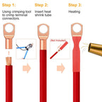 60-Piece: Battery Bare Copper Ring Lug Terminals
