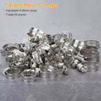 60-Pieces: Hose Clamp Stainless Steel Adjustable Worm Gear
