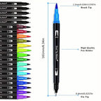 60-Pieces: Vibrant Double-Tip Brush Pens - Artist-Grade Fine & Brush Markers