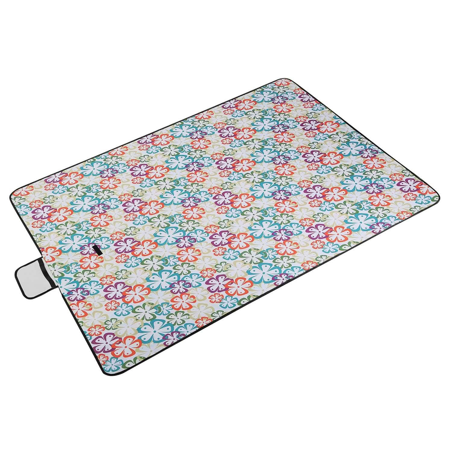 60" x 78" Foldable Waterproof Picnic Blanket with Strap