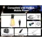 60FT Solar String Lights With USB Port & Remote Control