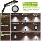 60LEDs Solar PIR Motion Sensor Remote Control Wireless Lamp