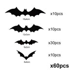 3D PVC Halloween Bats Wall Stickers