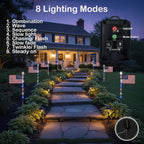 Solar-Powered American Flag Path Lights, 8-pack – Celebrating The 250th Anniversary Of American Independence