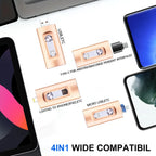 Portable 4-in-1 Memory Stick MFi Certified High Speed Data Transfer Flash Drive