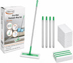 2-in-1 Dry & Wet Sweeper Mop Set with Handle – Reusable Floor Cleaning System for Hardwood, Tile & Laminate