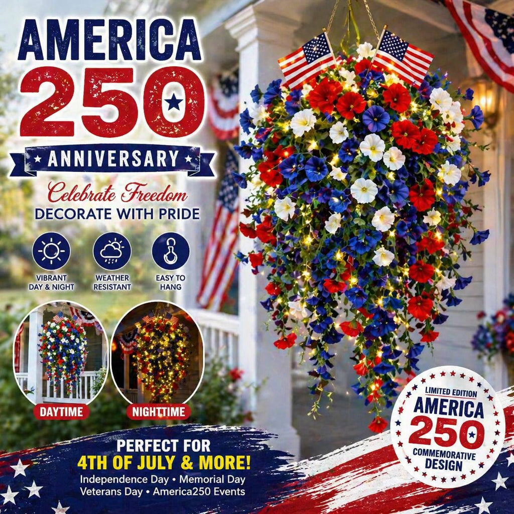 Patriotic Style Hanging Bouquet Ornament for USA 250th Anniversary Festival Decor