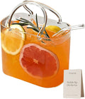 Purse Drinking Glass, Glass Purse for Drinks, Unique Wine Glasses with Straw, Decorative Fish Bowl Vase with Straw