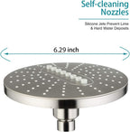 Bright Showers 6.3" 2-Spray Rainfall Shower Head with Adjustable Angles