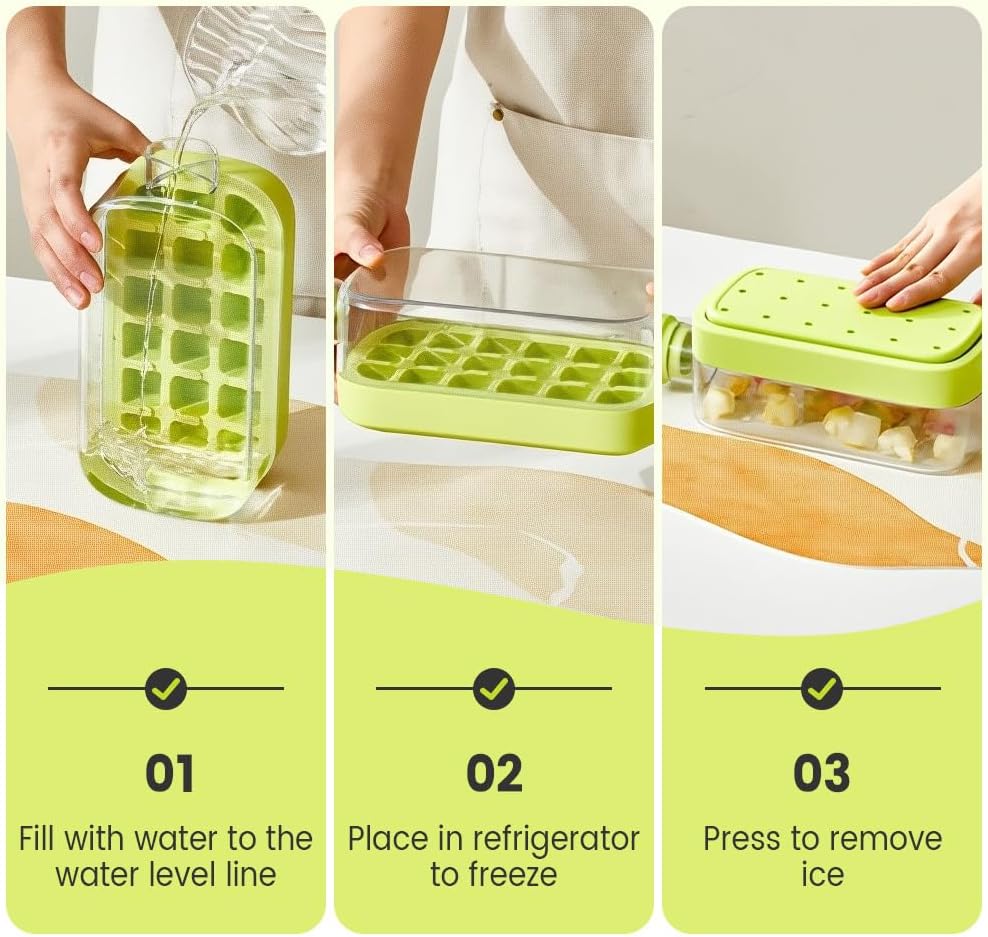 2-in-1 Silicone Ice Cube Bottle with Lid & Straw