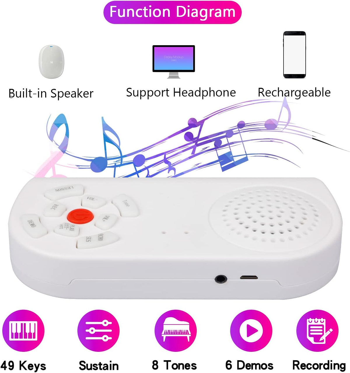 Portable Piano Keyboard Roll Up