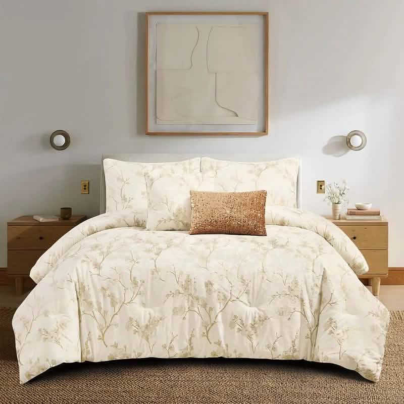 Floral 5-Piece Comforter Set - Farmhouse Bed in a Bag