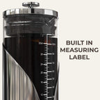 Cafe Du Chateau Cold Brew Coffee Maker - 34oz Airtight Iced Coffee & Tea Pitcher with Measuring Label, Stainless Steel Filter, Ideal for Fridge Storage