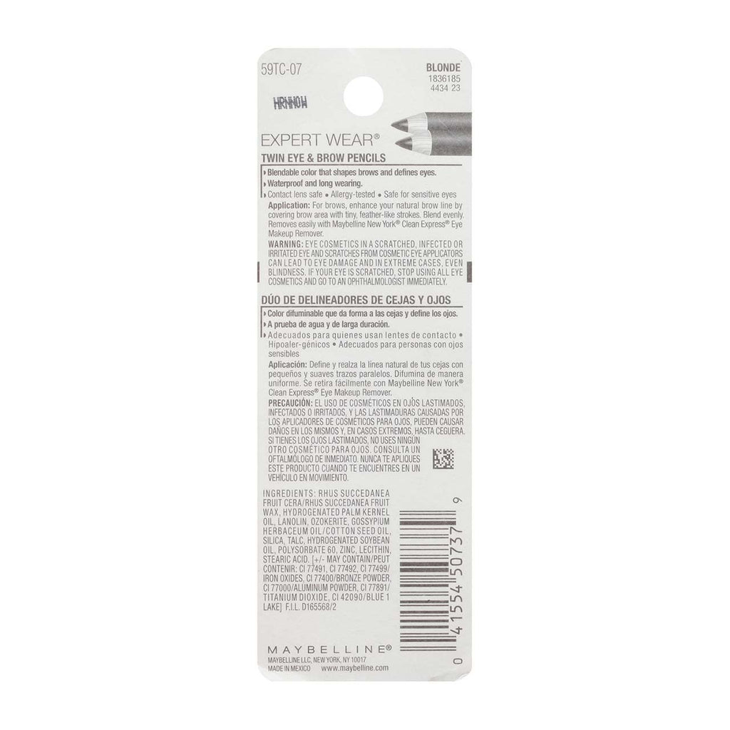 Maybelline Expert Eyes Brow And Eye Pencil, Blonde [107], 0.03 oz (Pack of 4)