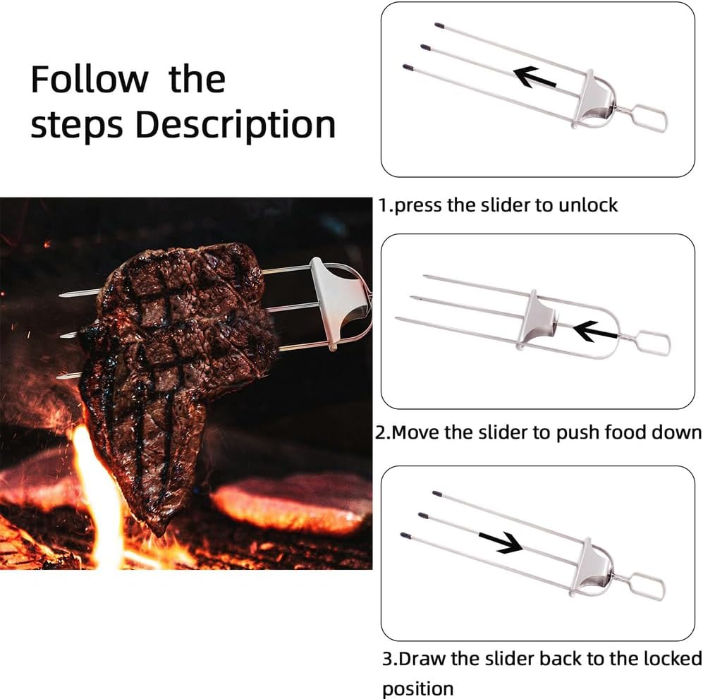 3-Way Stainless Steel BBQ Skewers