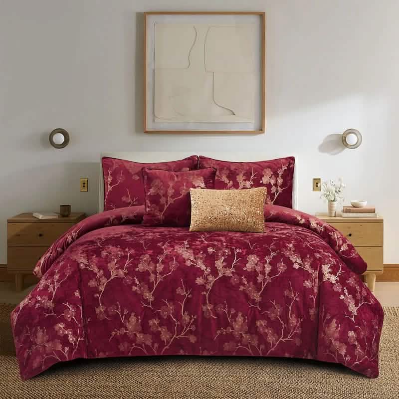 Floral 5-Piece Comforter Set - Farmhouse Bed in a Bag