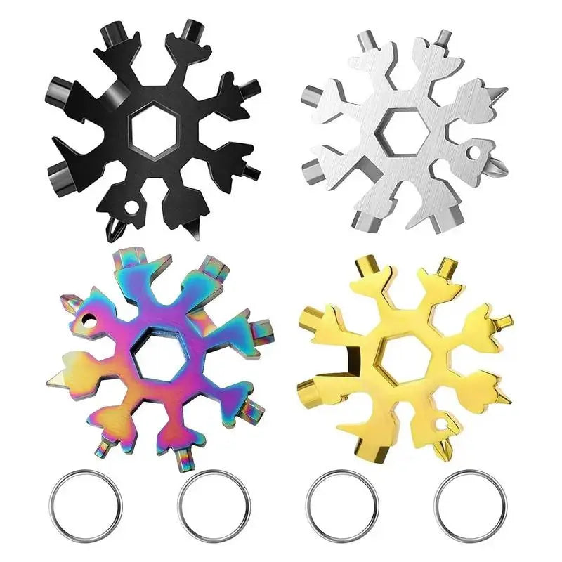 Viral 18-in-1 Snowflake Multi-tool Stainless Steel Portable Wrench | All-in-One Screwdriver & Bottle Opener | Must-Have Survival Gadget