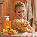Turmeric & Vitamin C Exfoliating Body Wash – Gentle Scrub Cleanser for Smooth, Radiant-Looking Skin