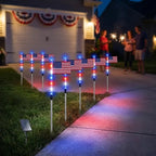 Solar-Powered American Flag Path Lights, 8-pack – Celebrating The 250th Anniversary Of American Independence
