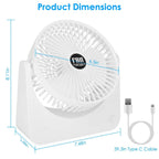 6.5" Desk Fan USB Powered 3 Speeds