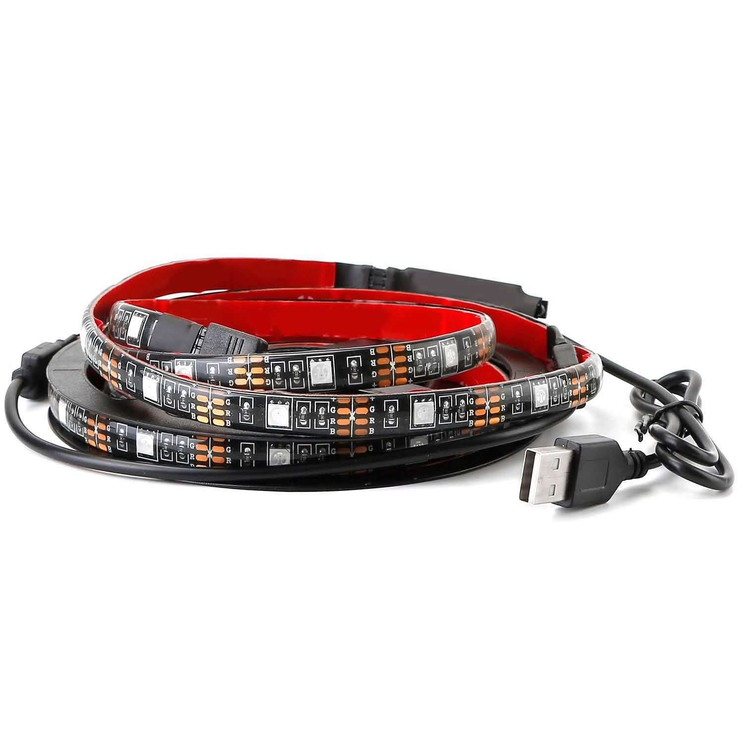 6.56ft TV LED Backlight RGB Strip Light USB Monitor Lighting