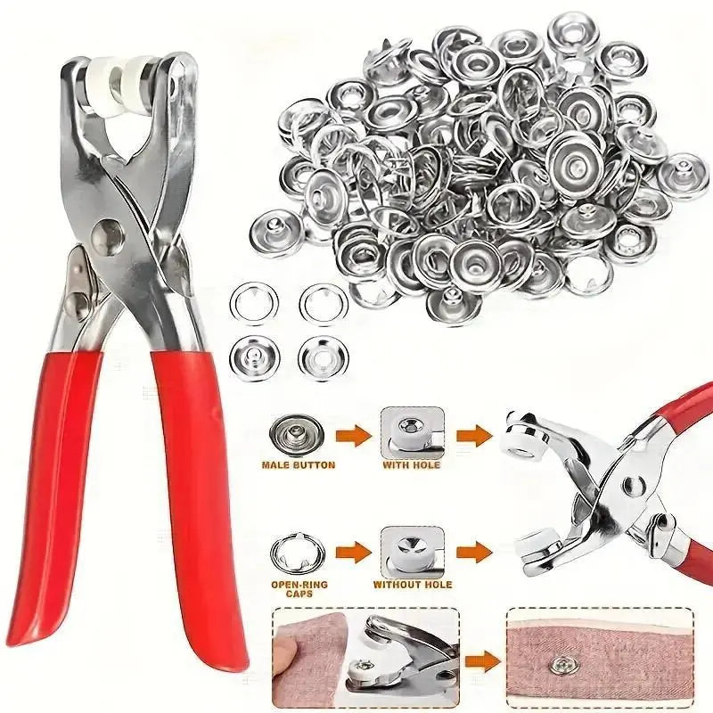 Metal Buckle and Manual Pliers Set, DIY Sewing Craft Accessories