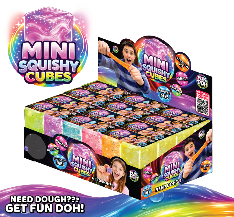 Fun Doh Mini Squishy Cubes 2-Pack Blind Bag Fidget Toy | Viral Sensory Squishies for Kids & Teens