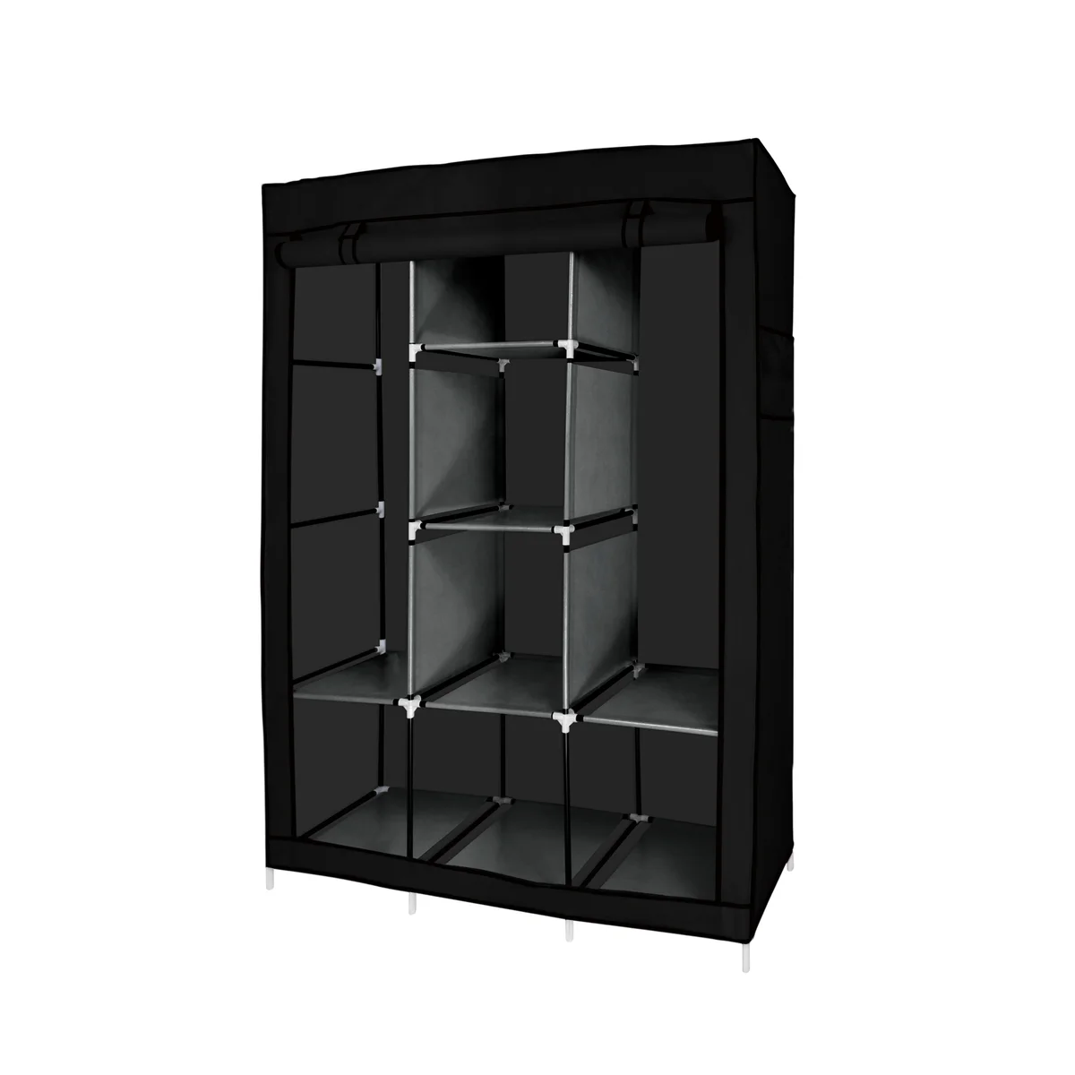Portable Free Standing Closet - 8 Shelves, 2 Hanging Rods
