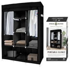 Portable Free Standing Closet - 8 Shelves, 2 Hanging Rods