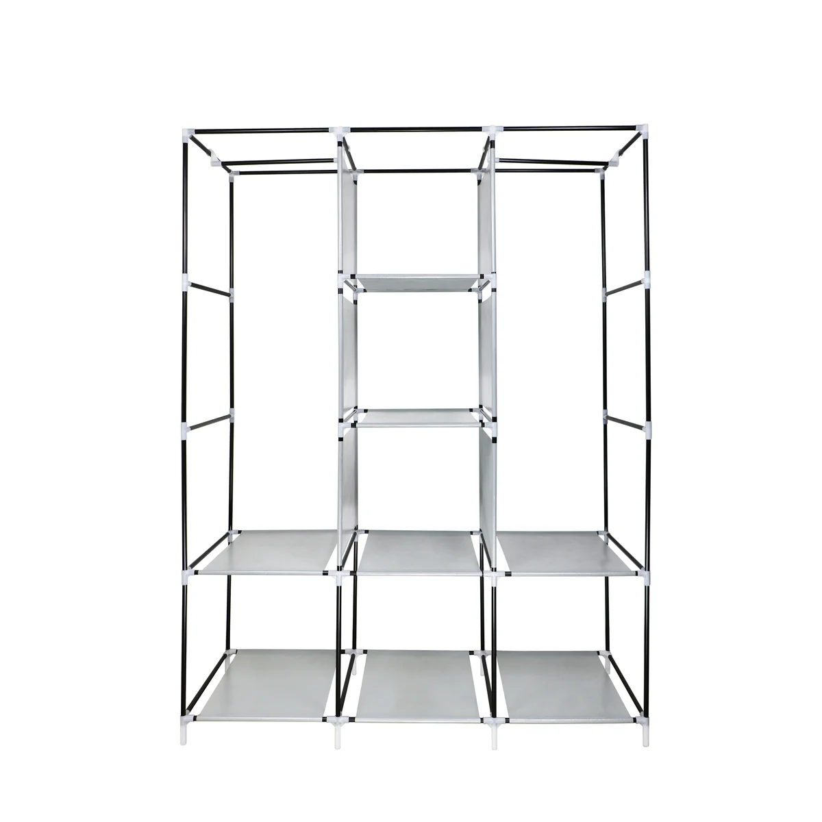 Portable Free Standing Closet - 8 Shelves, 2 Hanging Rods