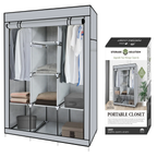 Portable Free Standing Closet - 8 Shelves, 2 Hanging Rods
