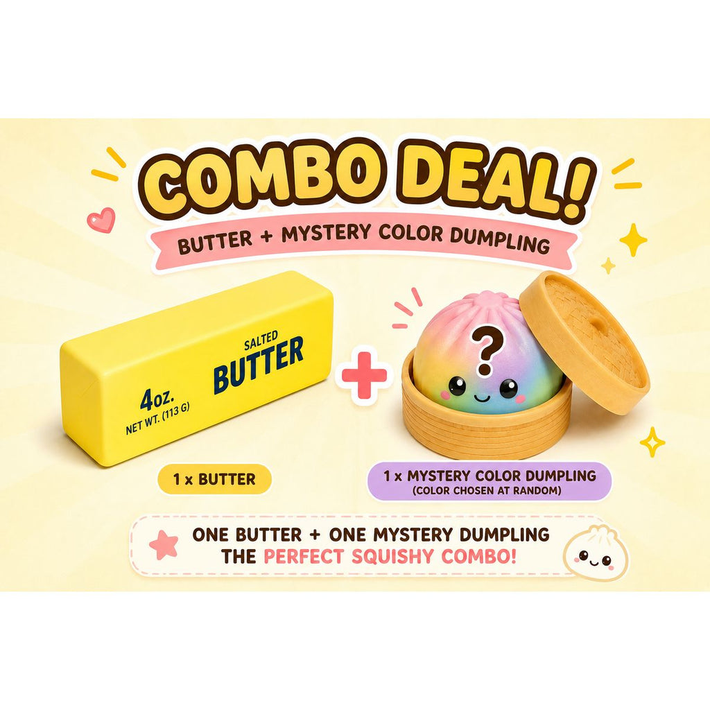 (2-Pack) Butter and Mystery Dumpling Squishy Combo