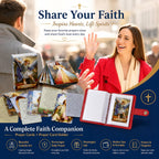 Catholic Faux Leather Holy Card Holder – Pocket Prayer Card Organizer with Snap Closure