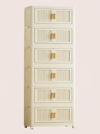 2-6 Layer Foldable Rolling Storage Bin Cabinet