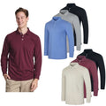 (6-Pack) Men's Cotton Jersey Long-Sleeve Polo Shirts