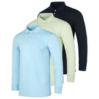 (6-Pack) Men's Cotton Jersey Long-Sleeve Polo Shirts