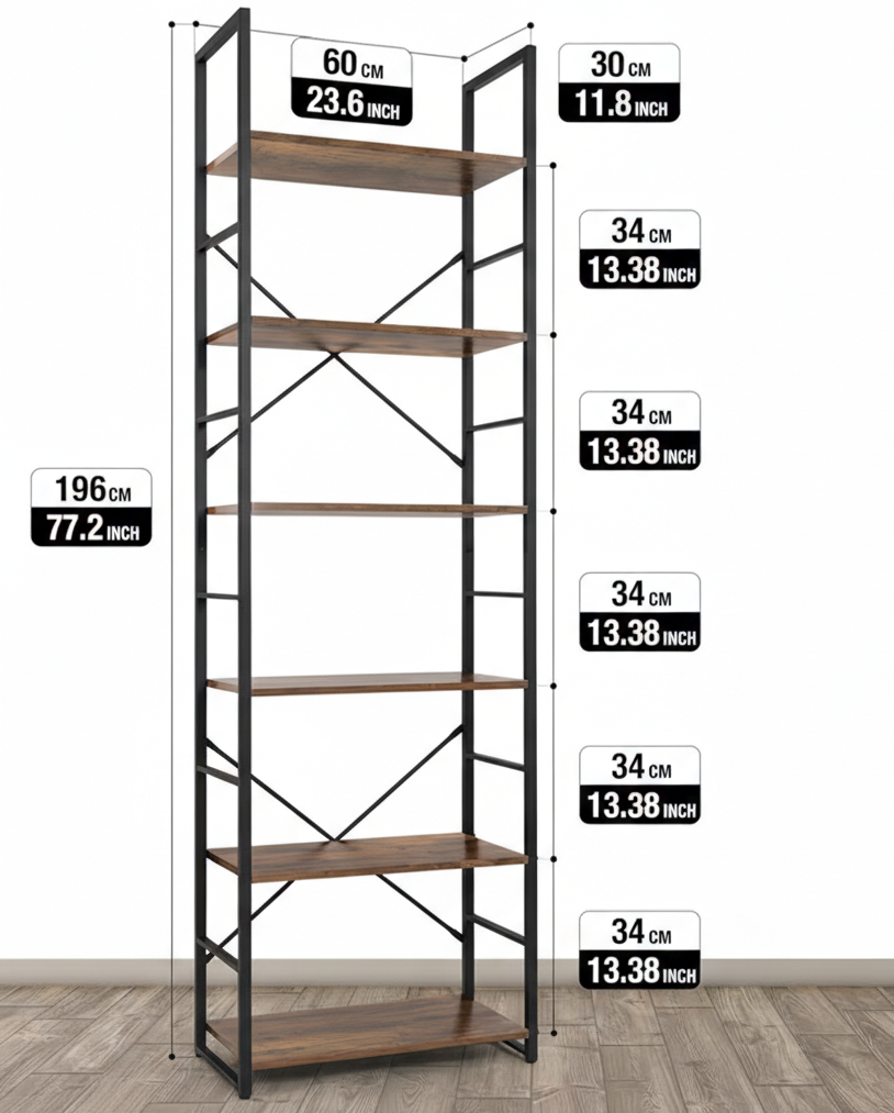 Industrial Metal Bookshelf