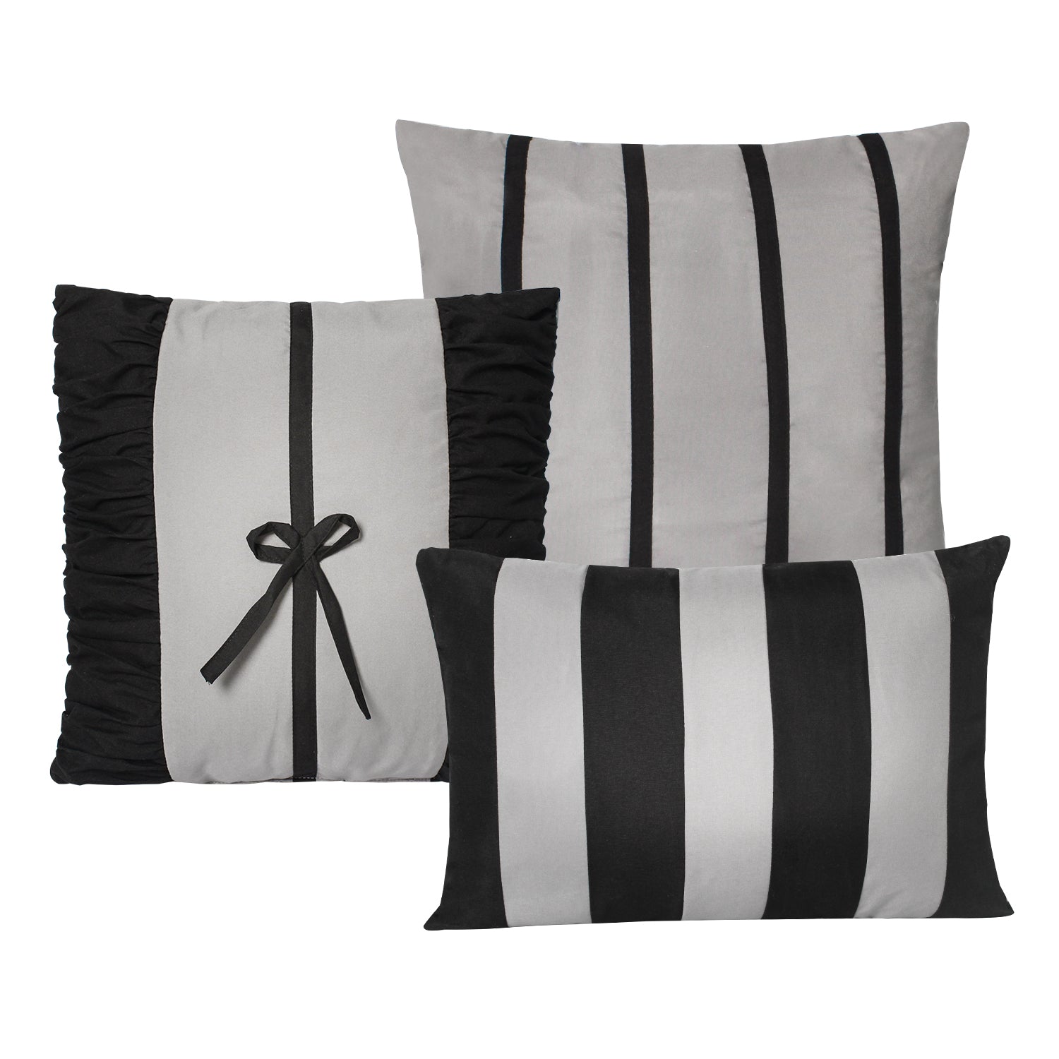 7 Piece Microfiber Ruffle and Patchwork Comforter Set