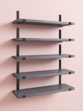 Rustic Wood Floating Wall Shelves with Metal Brackets