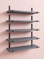 Rustic Wood Floating Wall Shelves with Metal Brackets