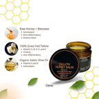 Grass-Fed Beef Tallow Balm with Raw Honey, Natural Skin Moisturizer