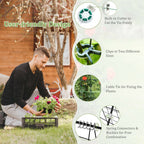 2 Pieces Foldable A-Frame Trellis Plant Supports with Twist Ties